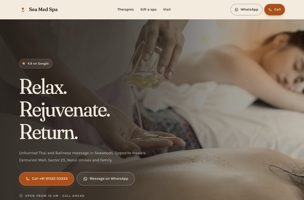Sea Med Spa website