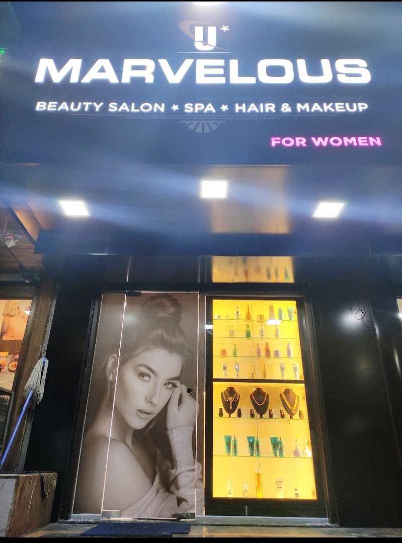 The salon's façade panel: beauty salon, spa, hair and makeup for women
