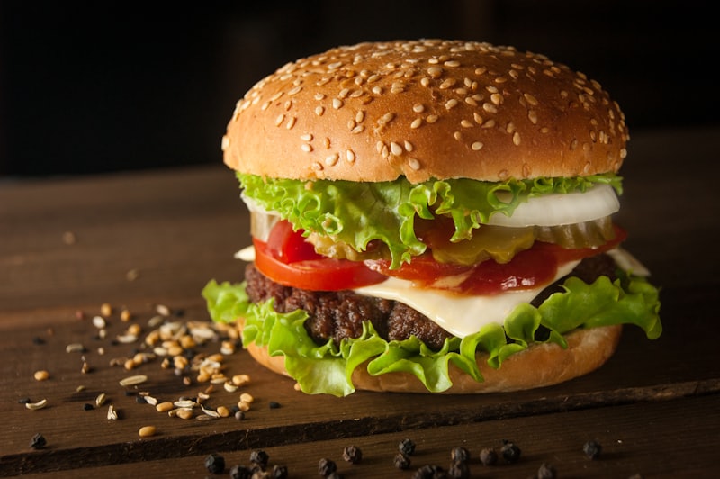 Café burger and fries